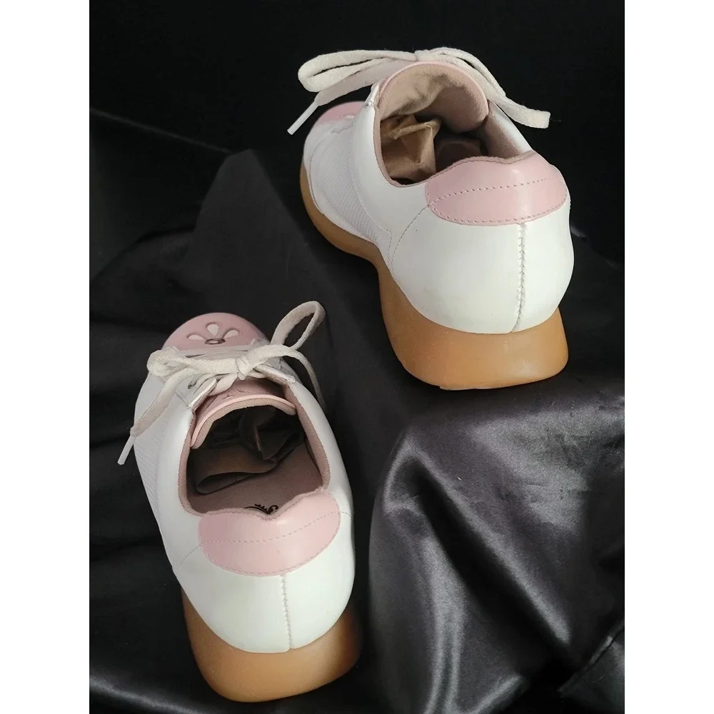 Sandbaggers Womens Golf Shoes White Pink Floral Rhinestone DEB Size 6.5